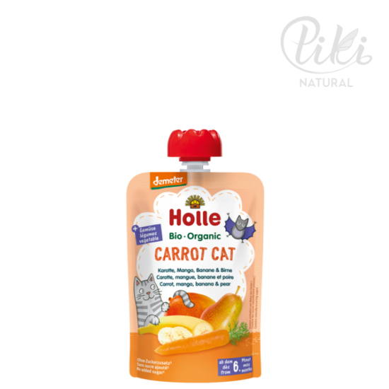 CARROT CAT sárgarépa mangóval, banánnal és körtével  -BIO gyümölcspüré- 100g –HOLLE