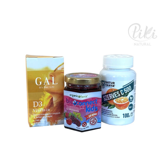 Vitamin csomag: GAL D3-vitamin cseppek, Bioconnect Kids multivitamin, Natur Tanya C-vitamin rágótabletta