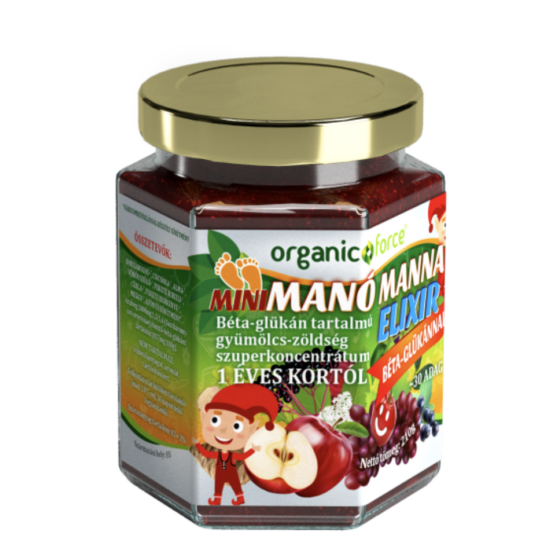 MINI Manó Manna Elixír, gyümölcs-zöldség szuperkoncentrátum béta-glükánnal (210g)